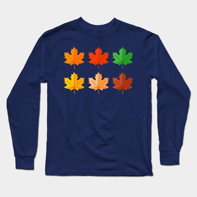 Maple Leaves Long Sleeve T-Shirt by RageRabbit